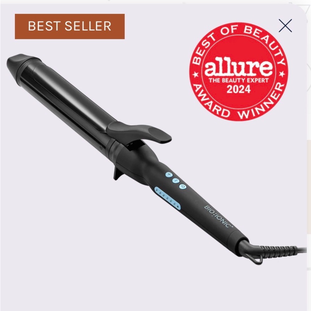 NEW Bioionic 1.5" Long Barrel Curling Iron - Black